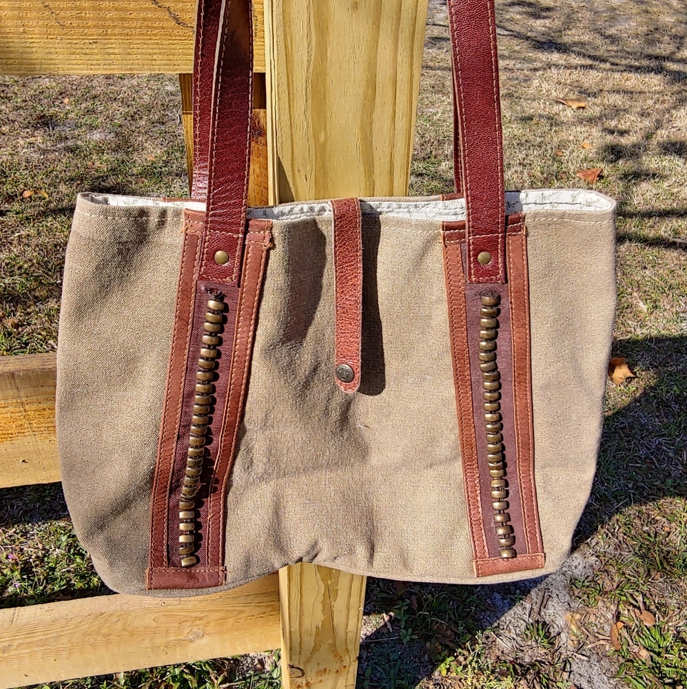 Mona B Portland Canvas Vintage Tote Handbag